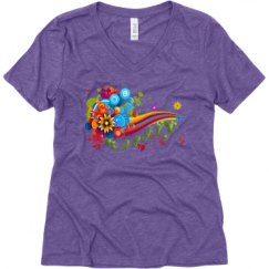 Ladies Relaxed Fit Super Soft Triblend V-Neck Tee