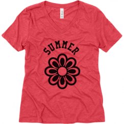 Ladies Relaxed Fit Super Soft Triblend V-Neck Tee