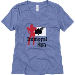 Ladies Relaxed Fit Super Soft Triblend V-Neck Tee