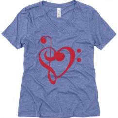 Ladies Relaxed Fit Super Soft Triblend V-Neck Tee