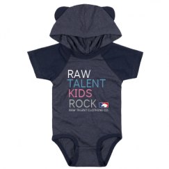 Infant Hooded Raglan Bodysuit with Ears