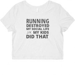 Ladies Slim Fit Crop Top Tee