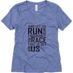Ladies Relaxed Fit Super Soft Triblend V-Neck Tee