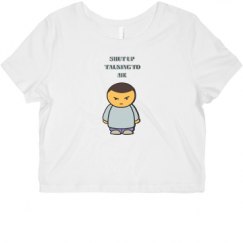 Ladies Slim Fit Crop Top Tee