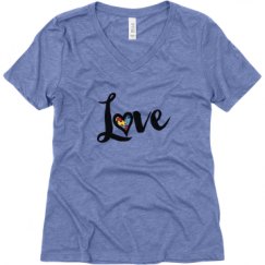 Ladies Relaxed Fit Super Soft Triblend V-Neck Tee