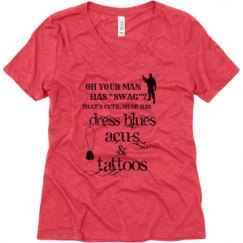 Ladies Relaxed Fit Super Soft Triblend V-Neck Tee