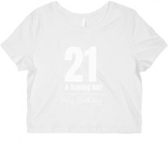 Ladies Slim Fit Crop Top Tee
