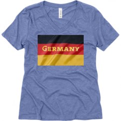 Ladies Relaxed Fit Super Soft Triblend V-Neck Tee