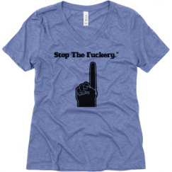 Ladies Relaxed Fit Super Soft Triblend V-Neck Tee