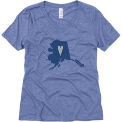 Ladies Relaxed Fit Super Soft Triblend V-Neck Tee