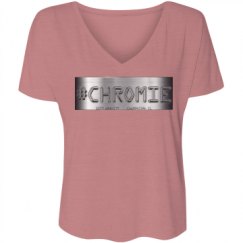 Ladies Flowy Slouchy V-Neck Tee