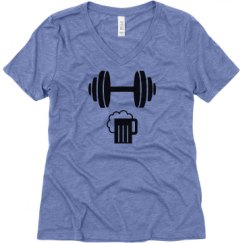 Ladies Relaxed Fit Super Soft Triblend V-Neck Tee