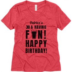 Ladies Relaxed Fit Super Soft Triblend V-Neck Tee