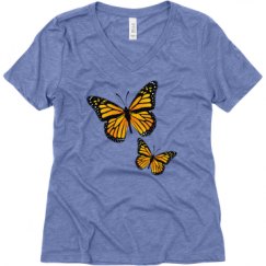 Ladies Relaxed Fit Super Soft Triblend V-Neck Tee