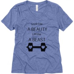 Ladies Relaxed Fit Super Soft Triblend V-Neck Tee