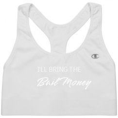 Ladies Champion White Sports Bra