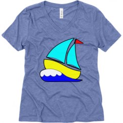 Ladies Relaxed Fit Super Soft Triblend V-Neck Tee