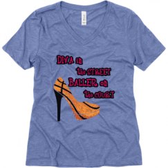 Ladies Relaxed Fit Super Soft Triblend V-Neck Tee