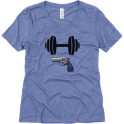 Ladies Relaxed Fit Super Soft Triblend V-Neck Tee