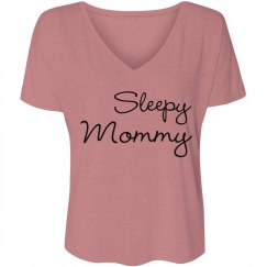 Sleepy Mommy Slouchy V-neck Tee