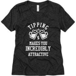 Ladies Relaxed Fit Super Soft Triblend V-Neck Tee