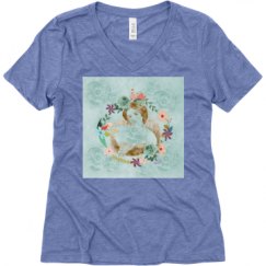 Ladies Relaxed Fit Super Soft Triblend V-Neck Tee