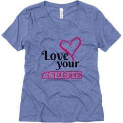 Ladies Relaxed Fit Super Soft Triblend V-Neck Tee