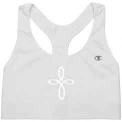 Ladies Champion White Sports Bra