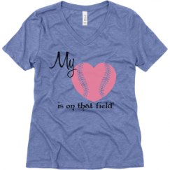Ladies Relaxed Fit Super Soft Triblend V-Neck Tee