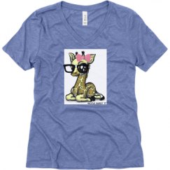 Ladies Relaxed Fit Super Soft Triblend V-Neck Tee
