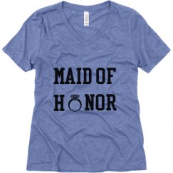 Ladies Relaxed Fit Super Soft Triblend V-Neck Tee