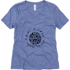 Ladies Relaxed Fit Super Soft Triblend V-Neck Tee
