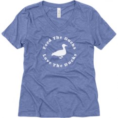 Ladies Relaxed Fit Super Soft Triblend V-Neck Tee