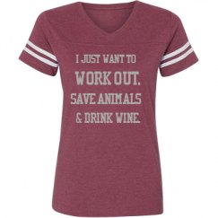 Ladies Relaxed Fit Vintage Sports Tee