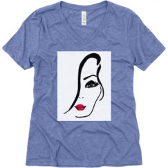 Ladies Relaxed Fit Super Soft Triblend V-Neck Tee