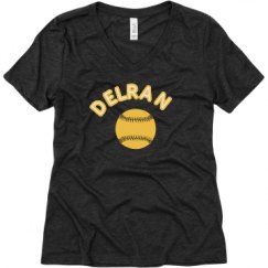 Ladies Relaxed Fit Super Soft Triblend V-Neck Tee