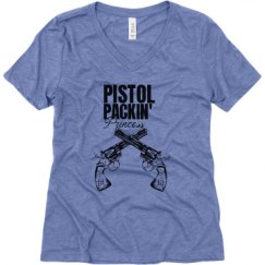 Ladies Relaxed Fit Super Soft Triblend V-Neck Tee