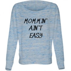 Ladies Flowy Long Sleeve Off The Shoulder Tee