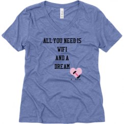 Ladies Relaxed Fit Super Soft Triblend V-Neck Tee