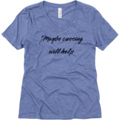 Ladies Relaxed Fit Super Soft Triblend V-Neck Tee