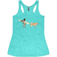 Ladies Slim Fit Super Soft Racerback Triblend Tank