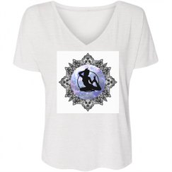 Ladies Flowy Slouchy V-Neck Tee