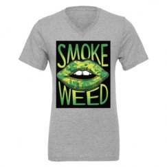 Unisex CVC Jersey V-Neck T-Shirt