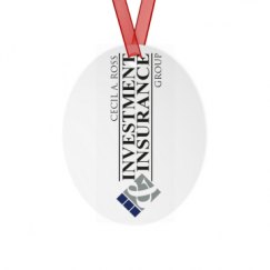 Metal Oval Christmas Ornament