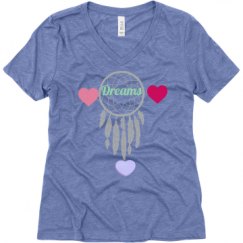 Ladies Relaxed Fit Super Soft Triblend V-Neck Tee