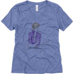 Ladies Relaxed Fit Super Soft Triblend V-Neck Tee