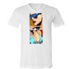 Unisex V-Neck Jersey Tee