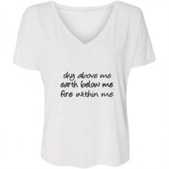 Ladies Flowy Slouchy V-Neck Tee