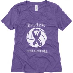 Ladies Relaxed Fit Super Soft Triblend V-Neck Tee