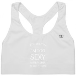 Ladies Champion White Sports Bra